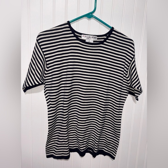 Vintage JH Collectibles Navy & White Striped Tee| Size Large - Picture 1 of 3